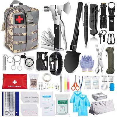 125pcs Survival Kits Emergency Survival Gear Tactical First Aid Kit for Outdoor Adventure Camping Hiking