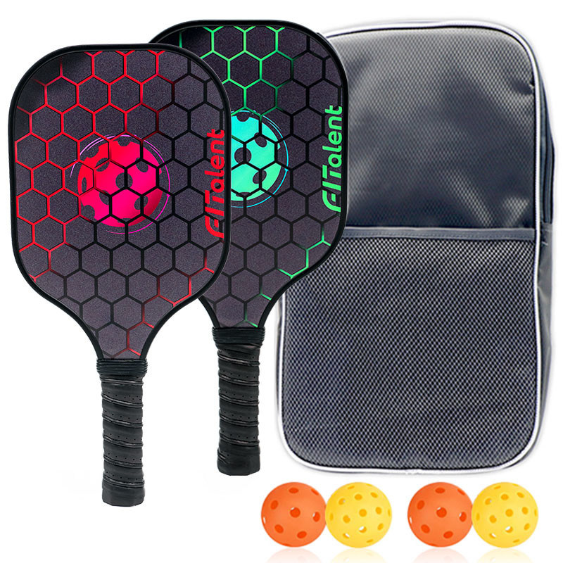 Pickleball Paddle and Ball Set Carbon Fiber Plastic Core