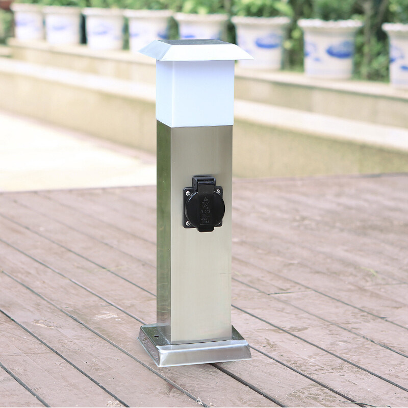 Stainless Steel Outdoor Garden Electrical Power Sockets Outlet LED Post
