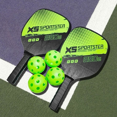 Pickleball Paddle Racket Set With Portable Carry Bag Wooden Racquet for For Adults Child