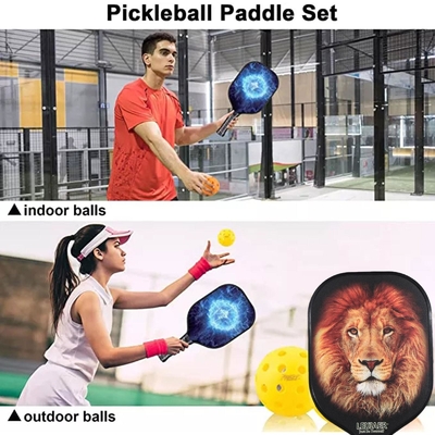 Pickleball Paddle Racket Set Pickball Carbon Core Honeycomb Composition With 2 Sport Balls