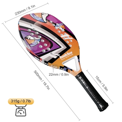 Beach Tennis Racket Ergonomic Cushion Grip Carbon Fiber Tennis Paddle Racquets