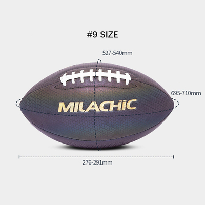 Holographic Glowing Reflective Football Luminous American Football Rugby Ball Size 9 6 3