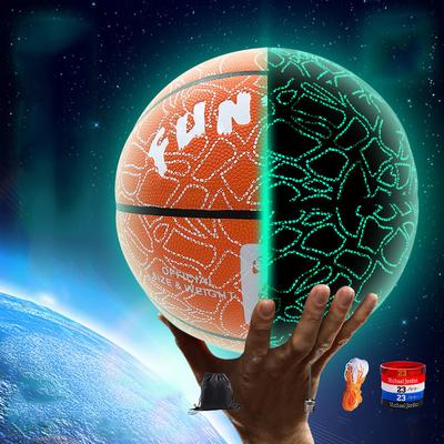 Basketball Official Size 7 Light Up Streetball Fluorescent Bright Basketball Ball for Night Game