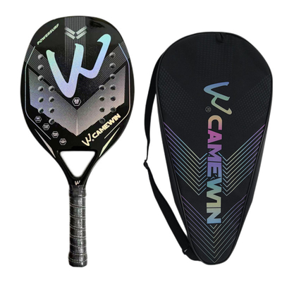 3K Full Carbon Fiber Beach Tennis Racket Sand Grit Surface Tennis Padel with Carry Bag