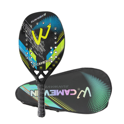 3K Carbon Fiber Beach Tennis Racket Rough Grit Surface Tennis Padel with Carrybag