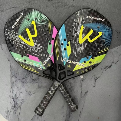 3K Carbon Fiber Beach Tennis Racket Rough Grit Surface Tennis Padel with Carrybag