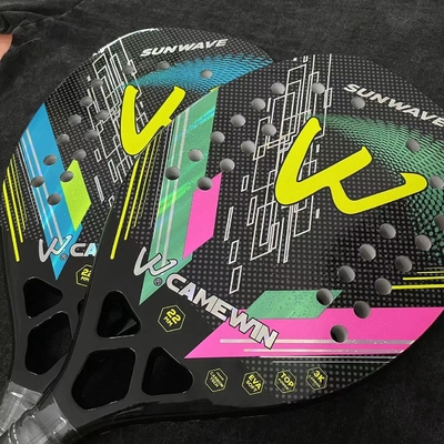 3K Carbon Fiber Beach Tennis Racket Rough Grit Surface Tennis Padel with Carrybag