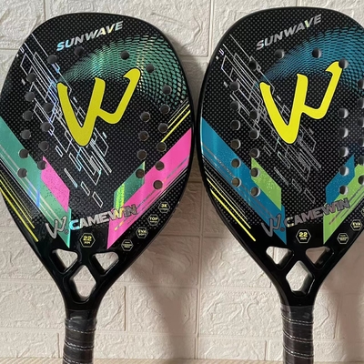 3K Carbon Fiber Beach Tennis Racket Rough Grit Surface Tennis Padel with Carrybag