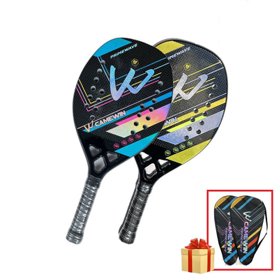 3K Full Carbon Fiber Beach Tennis Paddle Racket Rough Surface With Protection Bag