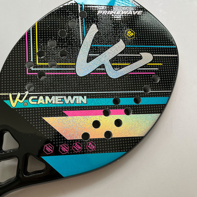 3K Full Carbon Fiber Beach Tennis Paddle Racket Rough Surface With Protection Bag