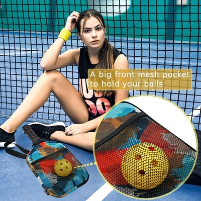 Neoprene Colored Pickleball Racket Protective Sleeve Pickleball Balls Holder Organizer