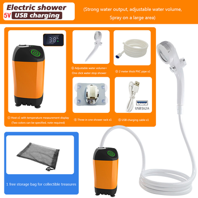 Outdoor Camping Shower Rechargeable Battery Powered Handheld Electric Pump Camping Bath Kit