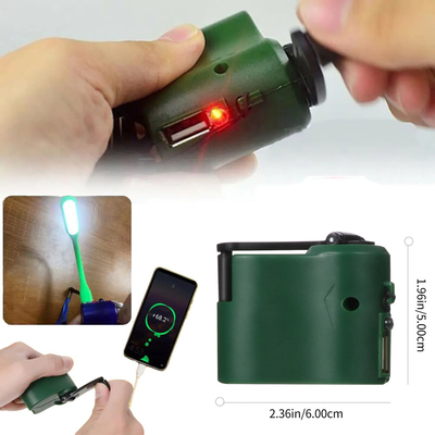 USB Phone Emergency Charger 5.0V Hand Crank Power Dynamo For Outdoor Mobile Phone