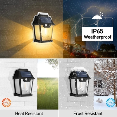 Solar Tungsten Light With Intelligent Induction 3 Lighting Modes Outdoor Garden Yard Garage Decoration Wall Lamp