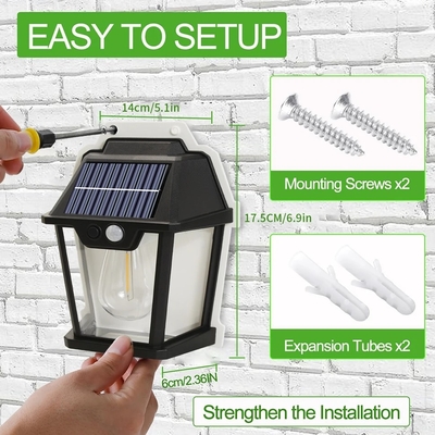 Solar Tungsten Light With Intelligent Induction 3 Lighting Modes Outdoor Garden Yard Garage Decoration Wall Lamp