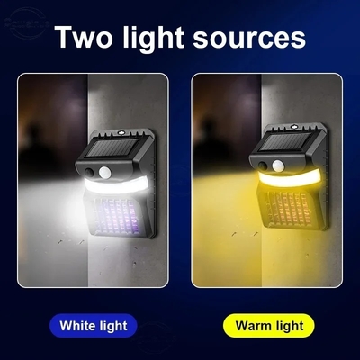 Human Motion Sensor Outdoor Led Solar Mosquito Killing Lamp UV Electric Shock Mosquito Killer Light