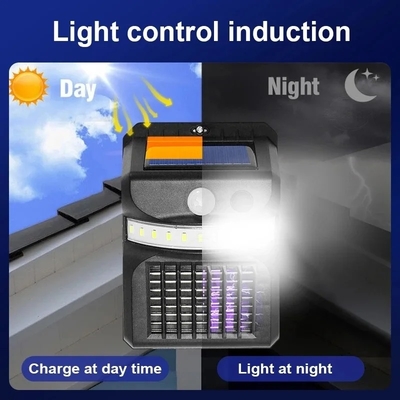 Human Motion Sensor Outdoor Led Solar Mosquito Killing Lamp UV Electric Shock Mosquito Killer Light
