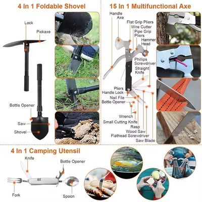 125pcs Survival Kits Emergency Survival Gear Tactical First Aid Kit for Outdoor Adventure Camping Hiking