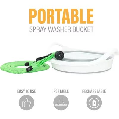 Portable 3-Gallon Collapsible Bucket with Electric Pump for Outdoor Camping Showers