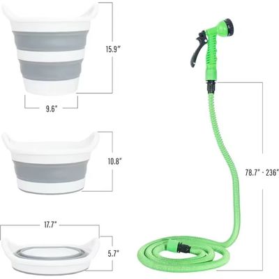 Portable 3-Gallon Collapsible Bucket with Electric Pump for Outdoor Camping Showers