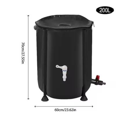 200L Rainwater Collection Container Rain Water Storage Tank Garden Irrigation Water Bucket Collapsible Rain Barrel