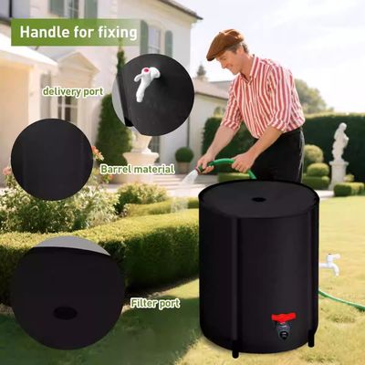200L Rainwater Collection Container Rain Water Storage Tank Garden Irrigation Water Bucket Collapsible Rain Barrel