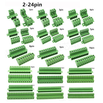 5.08 mm pitch Fixed Flange Screw Terminal Blocks Panel Mounting