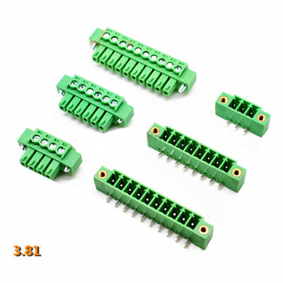 3.81mm Pitch PCB Screw Terminal Blocks Plug + Right Angle Pin Header with Flange