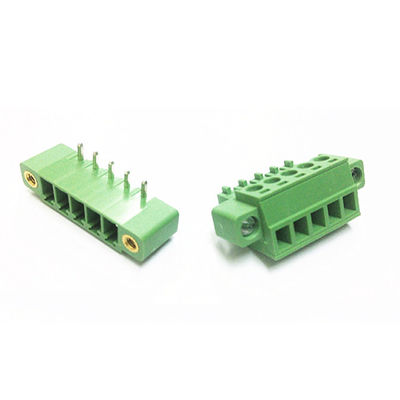 3.81mm Pitch PCB Screw Terminal Blocks Plug + Right Angle Pin Header with Flange