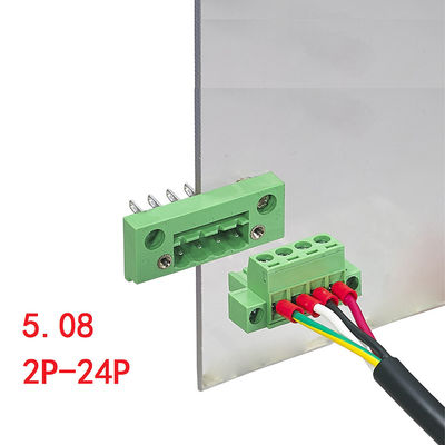 5.08mm pitch Feed Through Flange Screw Terminal Blocks Panel Mount
