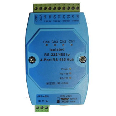 RS-232 / RS-485  to RS485 4 Port Connector Hub Isolated Lightning Protection
