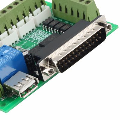 5 Axis Mach3 CNC Stepper Motor Driver Adapter Interface Breakout Board with USB Cable