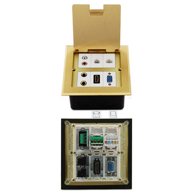 VGA  Audio HDMI Multimedia Combination  Brass Floor Ground Sockets Outlet Box Waterproof