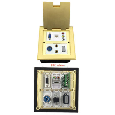 VGA  Audio HDMI Multimedia Combination  Brass Floor Ground Sockets Outlet Box Waterproof