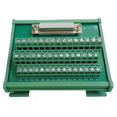 Three Row DB44 D Sub Female socket terminal blocks breakout board adapter with 1 meter cable