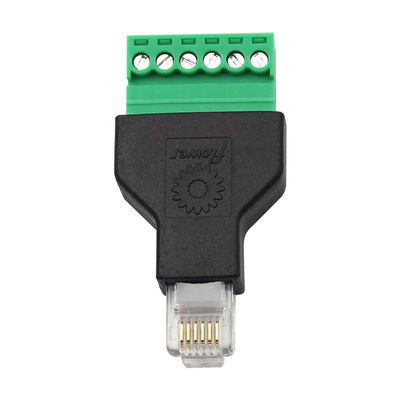 RJ12 6P6C Connectors Modular Plugs to 6 Pin Screw Terminal Blocks Adapter