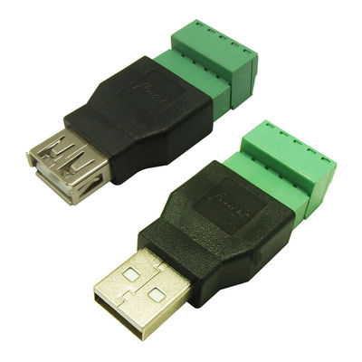USB Male or Female Jack  to 5 Pin Screw Terminal Blocks Connector Adapter