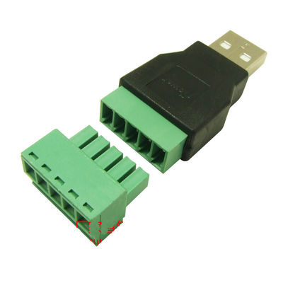 USB Male or Female Jack  to 5 Pin Screw Terminal Blocks Connector Adapter