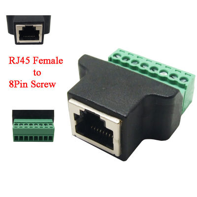 RJ45 Female Jack 8P8C to 8 Pin Screw Terminal Block Adapter for CCTV Vedio Solution