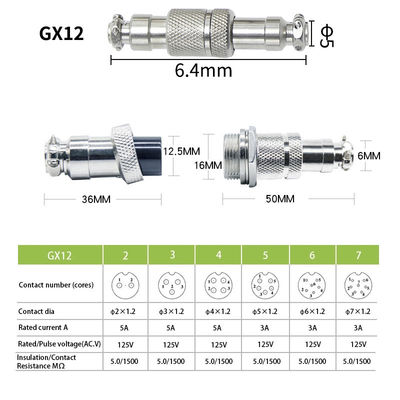 4 pins 5 pins Coloured Circular Aviation Docking Connector Male Female GX12 GX16 Socket Plug