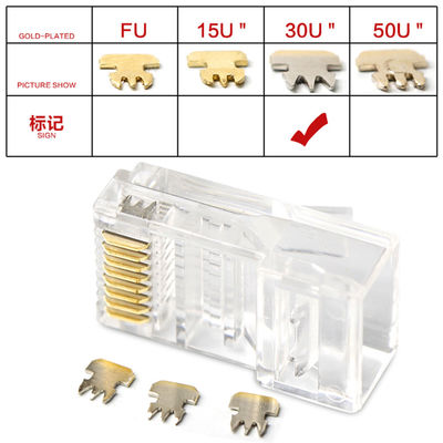 Multicolour RJ45 8P8C Modular Plug Cat5E Ethernet Cable Connector Gold Plated 30um