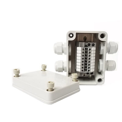 4 Ways IP65 Waterproof Cable Distribution Junction Box with UK2.5B Terminal Blocks 80*110*70mm