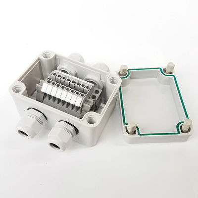 4 Ways IP65 Waterproof Cable Distribution Junction Box with UK2.5B Terminal Blocks 80*110*70mm