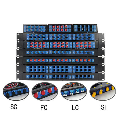 4 8 12 24 Port 19" Optic Fiber FC SC LC ST Connector Junction Box Wall or Rack Mount