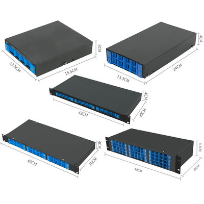 4 8 12 24 Port 19" Optic Fiber FC SC LC ST Connector Junction Box Wall or Rack Mount