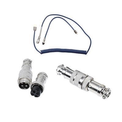 USB Type C Port Mechanical Keyboard Coiled Cable 4-pin GX12 Aviation Connector Coupled