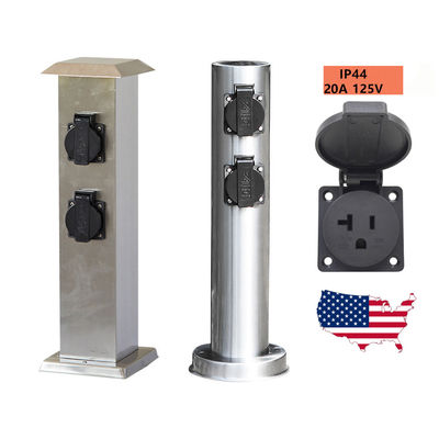Outdoor Garden Stainless Steel In-ground Lawn Electrical Power Sockets Outlet 10A AC250V