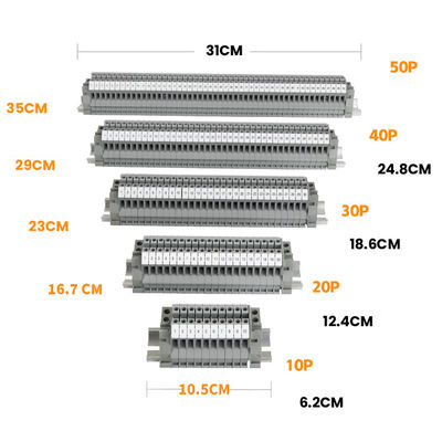 UK2.5B Screw Terminal Blocks Kit UK2.5N Modular DIN Rail Mounted Strips 32A 690V