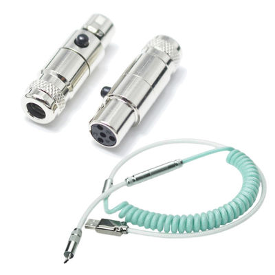 Mechanical Keyboard Cable Audio Microphone Metal XLR 4P Connector Coupling Type-C Port